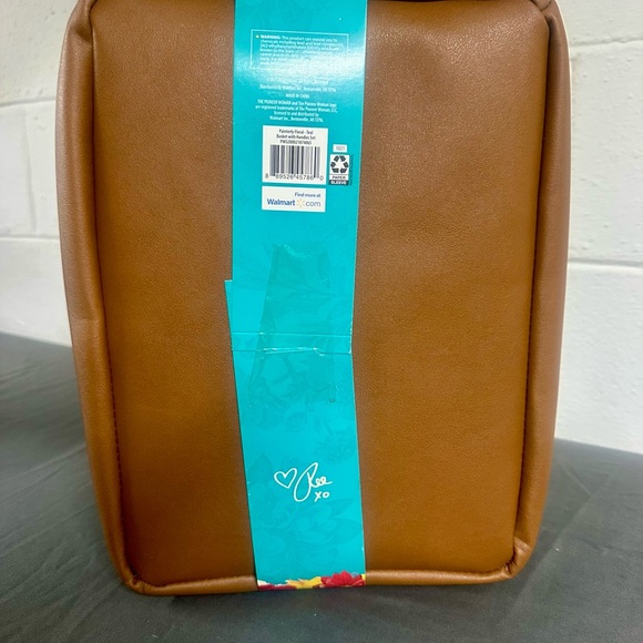 NWT! The Pioneer Woman Blue Floral Basket with Brown Handles - Picture 5 of 5